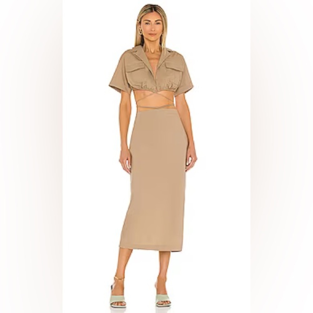 l'academie Julia Midi Dress in Tan